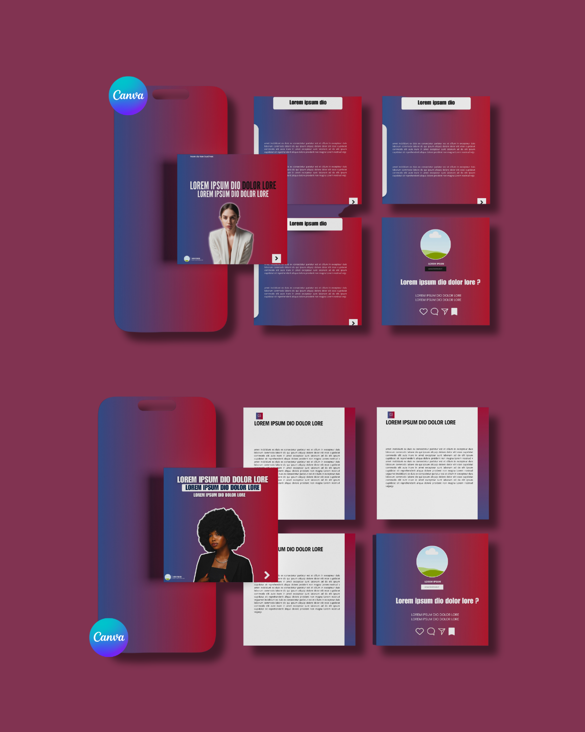 Template personnalisable Canva pour les projets créatifs.