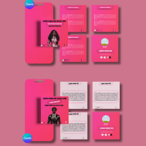 Template Canva “Blush Bloom “- Pack 2 Modèles de Carrousels par Toofaaindigital