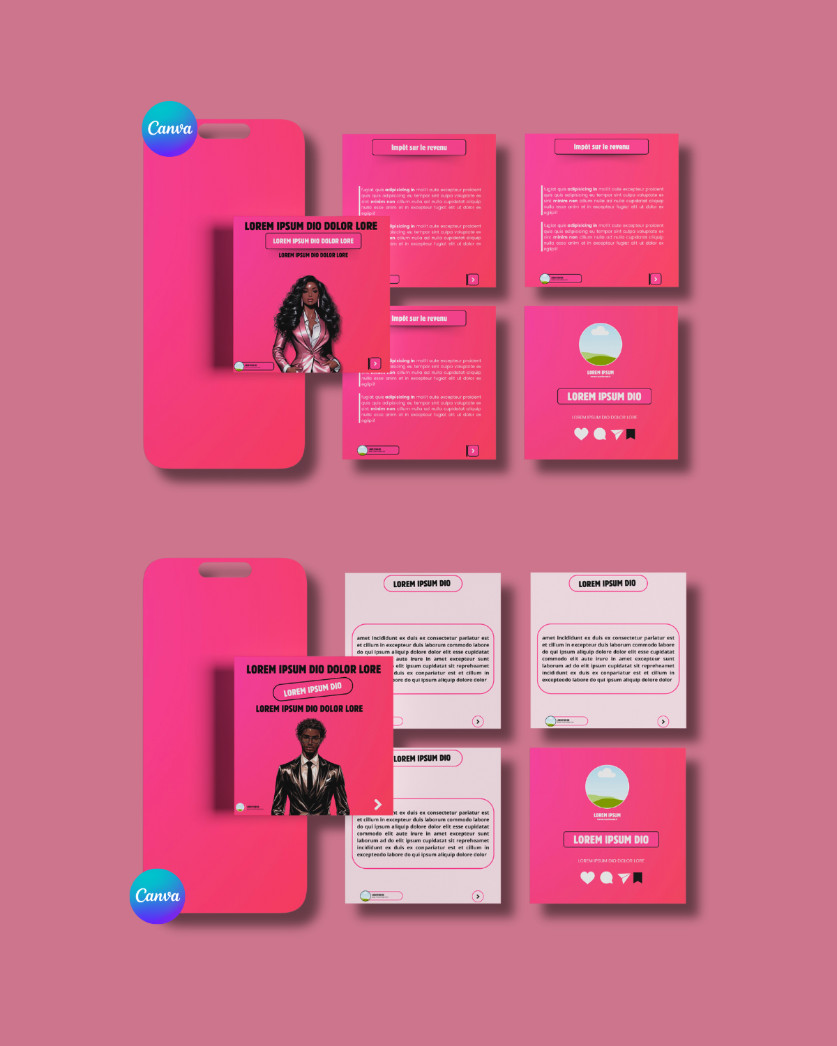 Template personnalisable Canva pour les projets créatifs.