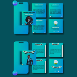 Template Canva “Skyline Breeze “- Pack 2 Modèles de Carrousels par Toofaaindigital