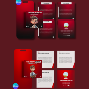 Template Canva “Midnight Flame”- Pack 2 Modèles de Carrousels par Toofaaindigital